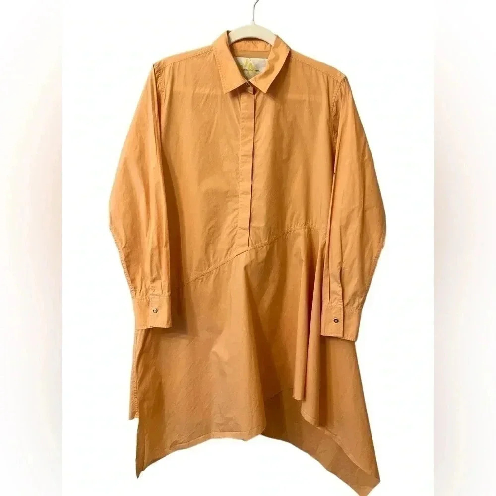 Marques Almeida Asymmetric Long Sleeve Oversized Dress Shirt Peach Women's XS